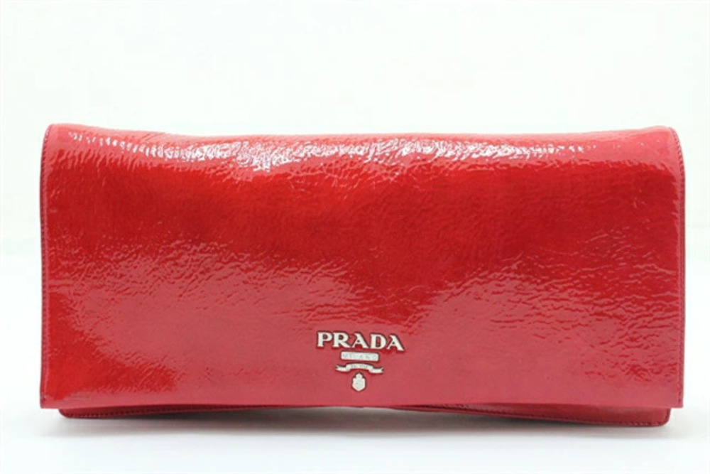 Prada bag clutch Shoulder enamel red